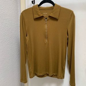 Everlane Super-Soft Zip Polo in Tepenade